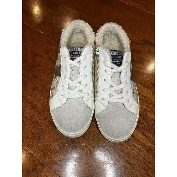 Vintage Havana Gold Star Sneaker Size 7 Snake print Fur Rim - Picture 6 of 8